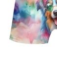thumbnail image 5 of Hippie Australian Shepherd Portrait Watercolor Tie-Dye Vintage Styles All Over Print Boxer Briefs Underwear for Men Dad Aussie Dog Lover Gifts - 00014, 5 of 6