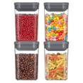 thumbnail image 1 of Juego de contenedores de almacenamiento de alimentos MR.SIGA herméticos, 1 L x 4, gris, sin BPA, 1 of 7