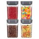 thumbnail image 1 of Juego de contenedores de almacenamiento de alimentos MR.SIGA herméticos, 1 L x 4, gris, sin BPA, 1 of 7