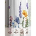 thumbnail image 3 of Spring Floral Sheer Curtains 84 Inch Length 2 Panels Set, Semi Transparent Voile Rod Pocket Curtains for Living Dining Room Bedroom Drapes Purple Flowers Colorful Summer Botanical, 3 of 6