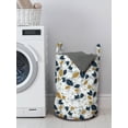 thumbnail image 3 of Garden Laundry Bag, Hand Drawn Botanical Magnolia Flowers Buds Leaves on Grunge Backdrop, Basket with Handles Drawstring Closure for Laundromats, 13" x 19", White Pale Coffee Indigo, by Ambesonne, 3 of 4