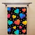 thumbnail image 4 of Absorbent Soft Hand Fingertip Towels, 2 Pcs Face Bath Towels Set Watercolor Hearts Washcloths for Bathroom Hotel Kitchen, 30"x15", 4 of 6
