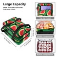 thumbnail image 3 of Watermelon Large Capacity Double Layered Insulated Refrigerated Lunch Bag with Two Compartments, Carry Handle - 7.1x11.4x16.1 Inches, 3 of 6