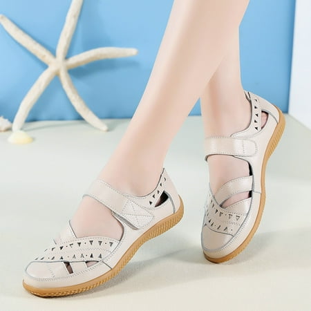 

WQJNWEQ Women s Flats Shoes Leisure Ladies Sandals Hollow Hole Breathable Casual Shoes Comfort