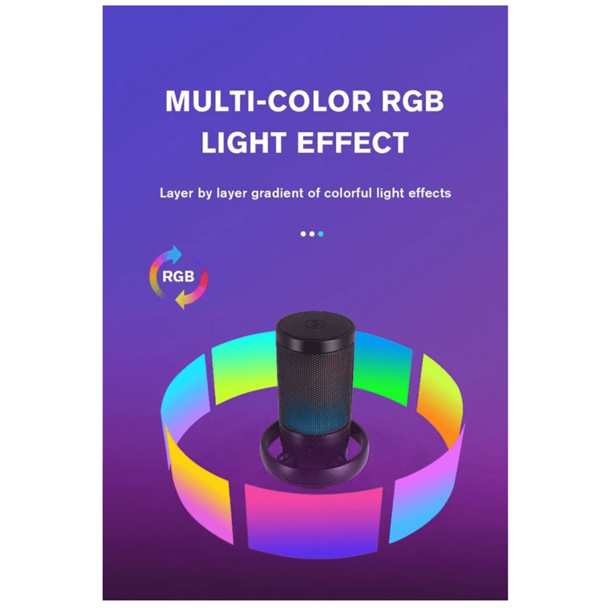 Gaming RGB Recording Microphone with Adjustable Arm Stand
