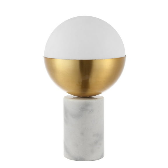 SAFAVIEH Evolet 12.25 in. Classic Contemporary Table Lamp, Gold/White