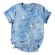 thumbnail image 1 of Gibobby Camisetas Mujer Baratas Manga Corta Mujeres Casual Tie Dye Impresión manga corta Tops Blusa Cuello redondo Casual Tee Túnica Camisas(Azul claro,CH), 1 of 4