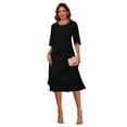 thumbnail image 1 of Vestido Miao Duo Black Flutter Chiffon largo hasta el té para mujer, 1 of 7