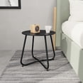 thumbnail image 6 of ACCVER Outdoor Side Table, 18-inch Small Round Side Snack Table with Adjustable Feet, Anti-Rust Metal End Accent Table for Patio Porch Balcony, Black, 6 of 6