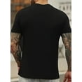 thumbnail image 2 of Camiseta de manga corta con cuello redondo y estampado de letras J simplificadas para hombre, estilo informal de verano., 2 of 6