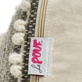 thumbnail image 5 of Noble House Lorelei Boho Wool and Cotton Ottoman Pouf, Gray and White, 5 of 7