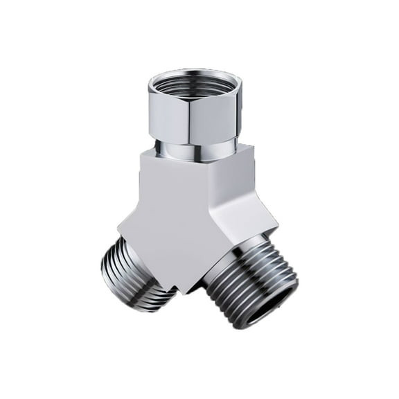 TOP-MAX Copper Shower Arm Diverter Valve with Black Rubber Washers Sealing Ring Y Shape (Female-Male-Male)