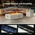thumbnail image 3 of 43" Gas Fire Pit Table, 50000 BTU Outdoor Propane Fire Pit with CSA Certification, Rectangular Fire Pit with Glass Rocks, Waterproof Cover & Adjustable Legs for Patio, Backyard, Deck, 3 of 8