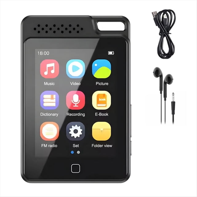 Reproductor de Música MP3 Bluetooth 5.0 de Metal con Altavoz Incorporado, Reproductor MP4, Pantalla Táctil TFT A Color de 2,4 Pulgadas, Radio HIFI.