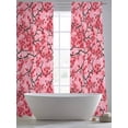 thumbnail image 5 of Chinese Flowers Sheer Curtains 96 Inch Length 2 Panels Set Window Treatments, Spring Pink Peach Blossoms Floral Rod Pocket Semi Curtains for Living Room/Bedroom/Kitchen Décor, 104"W x 96"L, 5 of 7