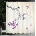 thumbnail image 3 of Ambesonne Japanese Shower Curtain, Coral Hues Cherry Blossoms, 69"Wx70"L, Pale Fuchsia, 3 of 4