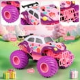 thumbnail image 5 of Flooyes Remote Control Car for Girls, 2.4Ghz All Terrain Girls Off-Road RC Trucks with Rechargeable Battery,4WD RC Car Toys for Boys 3-6 Years,Birthday Gifts for Kids Age 3 4 5 6 +,Pink, 5 of 8