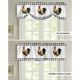 thumbnail image 4 of Farm Rooster Black And White Plaid Short Window Curtain Adjustable Tie Up Valance for Living Room Kitchen Window Drapes, 4 of 6