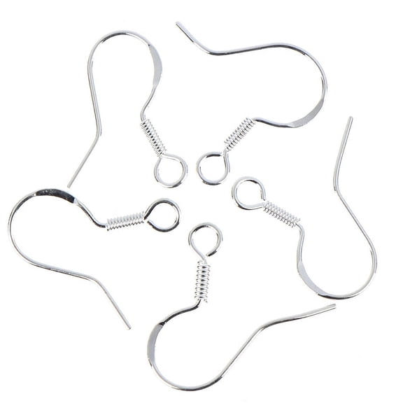 50PCs 925 Sterling Silver DIY Earring Hooks Ball Jewelry Accessory Ear Wire