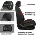 thumbnail image 6 of 2009 for HONDA CIVIC Car Seat Cover, Black and Red Edges Car Seat Covers, Premium Leather 5 Seats Full Set With Lumbar Support Non-slip, 4-Door Sedans Only, Beautify the Interior of Old Cars, 6 of 7