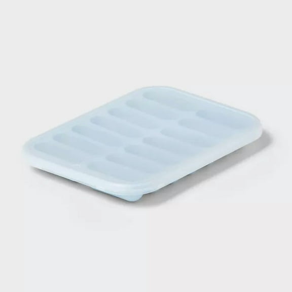 2pc Silicone Water Bottle Ice Cube Tray with Lid Blue
