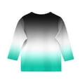 thumbnail image 4 of Spazoro Kids Girls Pullover Shirts Tee, Spring and Summer Round Neck 3/4 Sleeve Gradient Print Fashion Casual Tops for Child Girls Mint Green Size 4-5T, 4 of 5
