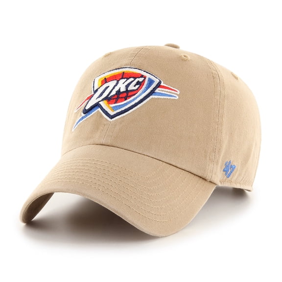 Men's '47  Khaki Oklahoma City Thunder Logo Clean Up Adjustable Hat