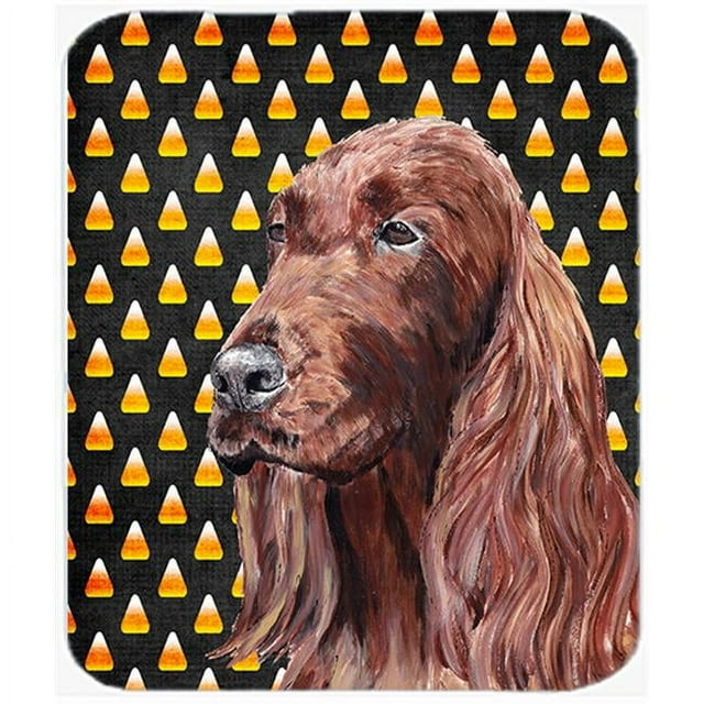 Carolines Treasures SC9524LCB 15 X 12 In. Irish Setter Halloween Candy Corn Glass Cutting Board Large Size
