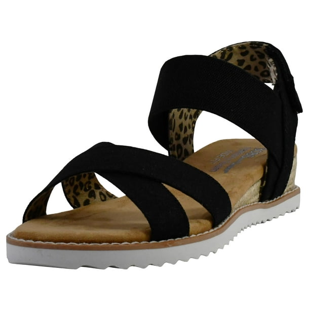 Sandalia Skechers Bobs Desert Kiss Secret Picnic negra para mujer
