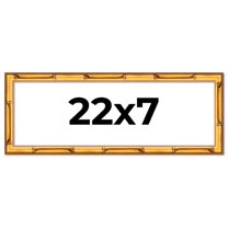 22x7 Frame Gold Bamboo Solid Wood Picture Frame | 1 Inch Moulding Width | Interior Frame Depth 0.75