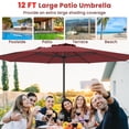 thumbnail image 4 of Resenkos Outdoor Garden Umbrella,Market Umbrella,12 Feet Patio Umbrella with Crank Handle and 8 Sturdy Ribs-Red, 4 of 10