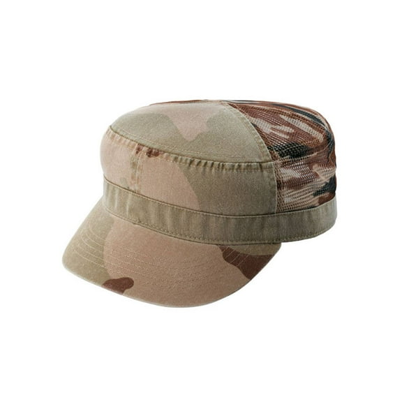 ENZYME WASHED TWILL ARMY CAP w/ MESH BACK - Desert