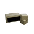 thumbnail image 2 of ORE International Pouf de Rangement en Polyuréthane 16.5" avec 2 Sièges en Beige, 2 of 2