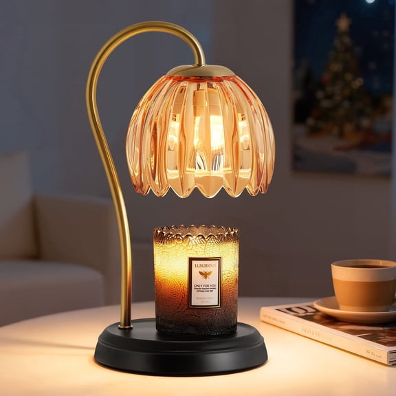 NATYSWAN Glass Metal Plug-In Wax Warmer with Dimmer Timer Switch, Gold