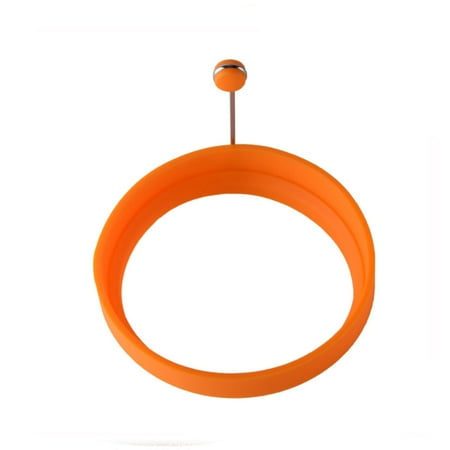 

BE-TOOL Round Silicone Egg Pancake Ring with Handle Omelet Fried Egg Poached Eggs Tool Temperature Resistance -30℃ to 230℃ Orange