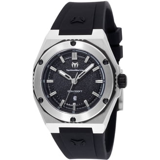 Movado Signature Silver Black 0607598 Leather Strap  display picture 1