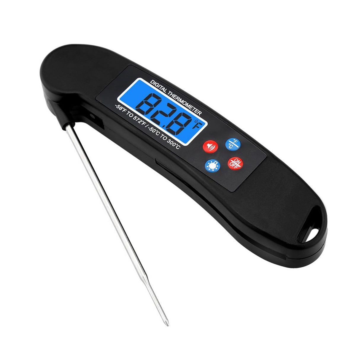 Food Thermometer, Folding Household Digital Thermometer Meat Barbecue ...