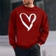 thumbnail image 1 of Amzcrzy Sudadera Para Hombre, Con Estampado De Corazones, Informal, De Manga Larga Y Cuello Redondo, Con Capucha, Camiseta De Manga Larga Y Cuello Redondo, Color Rojo, M, 1 of 6