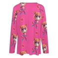 thumbnail image 5 of Super Kitties Womens T Shirts V Neck Long Sleeve Tops Causal Loose Summer T-Shirts L, 5 of 7