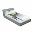 thumbnail image 3 of Parrot Bedding Set with Sheet & Covers, 2 Parrot Macaw on a Branch Talking Birds Clever Creatures of the Nature, Printed Bedroom Decor 2 Shams, 4 Sizes, Green White Brown, by Ambesonne, 3 of 3