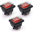 thumbnail image 1 of Interruptor basculante de encendido/apagado de luz roja de 3 uds con cubierta impermeable 16A/250V 20A/125V AC (DPST) Dontodent Kuyhfg Sin marca, 1 of 5