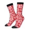 thumbnail image 1 of Balery Red Hibiscus Flower Calcetas Largas con Estampado para Hombre y Mujer – Suaves y Transpirables, Talla Única (US 5-11), 1 of 6