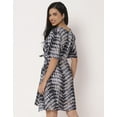 thumbnail image 4 of Moomaya Printed Rayon Dress, Flutter Sleeves Embroidered Casual Summer Dress, 4 of 8