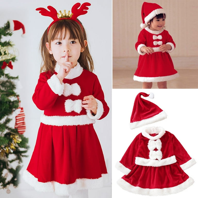 white christmas dresses Red 1950s Solid Plush Christmas Dress