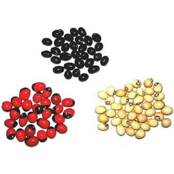 Combo of Original Red, White & Black Chirmi Gunja Beads For Puja 21 Piece Each for Laxmi Pooja, Wealth and Prosperity