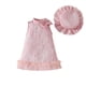 thumbnail image 1 of Vestido sin mangas de cuello redondo hasta la rodilla para niñas de verano, color sólido, cuello alto, estampado floral, lazo de malla, vestido decorativo + sombrero, conjunto de dos piezas, vestido d, 1 of 8