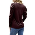 thumbnail image 2 of Womens Shirt V Neck Casual Tshirts Puff Sleeve Tops for Women Solid Color Casual Tunic Tops Blouses, 2 of 5