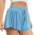 thumbnail image 2 of ICHUANYI Clearance Women's Summer Casual Sport Shorts High Waist Yoga Pants(Blue, XXL) ICHUANYI WER2023080703614, 2 of 9