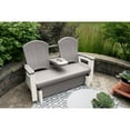 thumbnail image 3 of Suncast Adirondack Glider Chair with Console, Durable Resin & Steel, Outdoor Seating – Dove Gray, 3 of 7