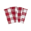 Elrene Home Fashions Farmhouse Living Buffalo Check Napkin Set of 4, 20" x 20", Red/White 4